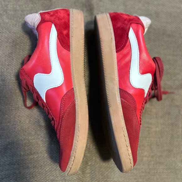 Dolce Vita Notice Sneakers Crimson Suede | Women's 10 | Retro Casual Streetwear - Picture 3 of 9